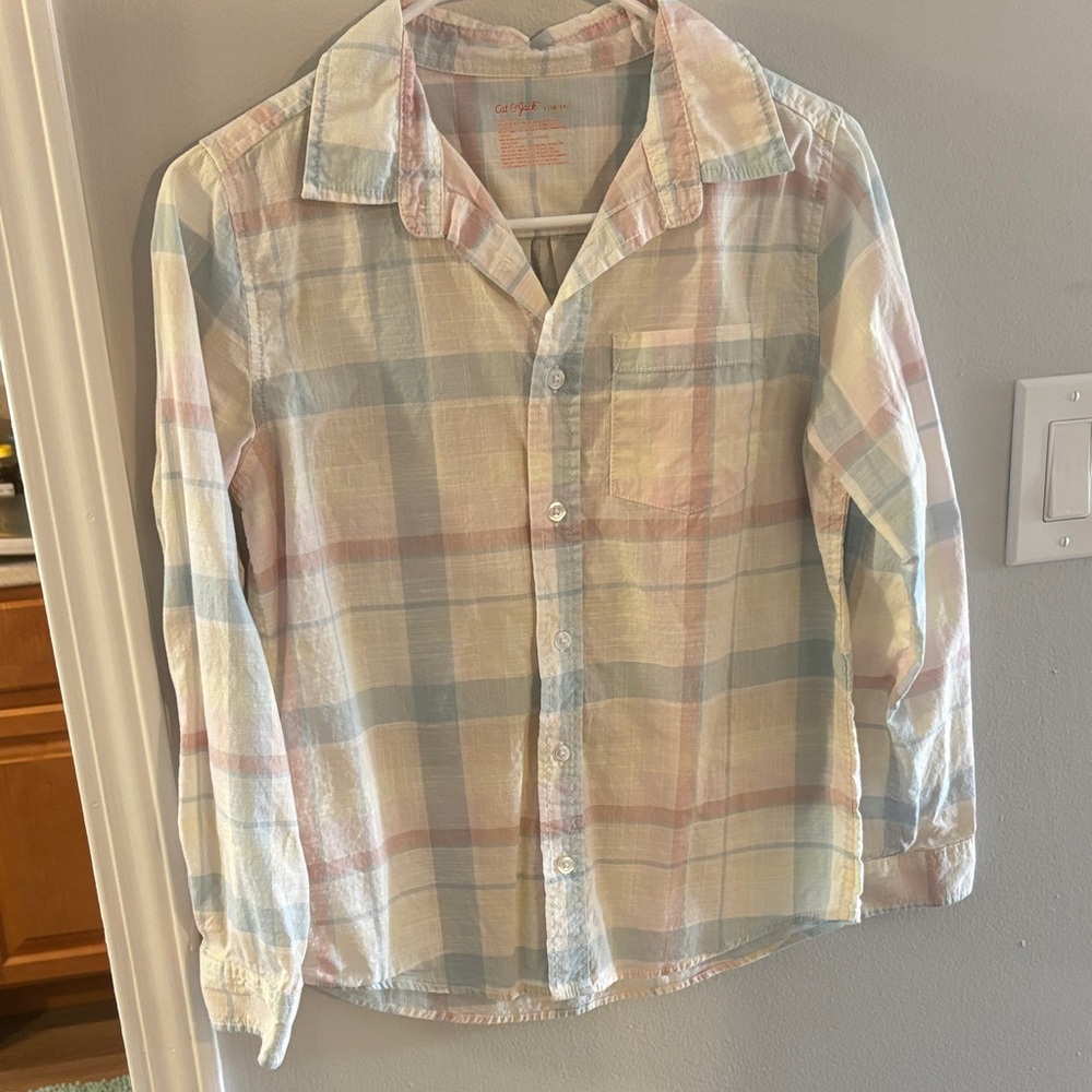 3 for $15 pastel plaid button down size 10/12